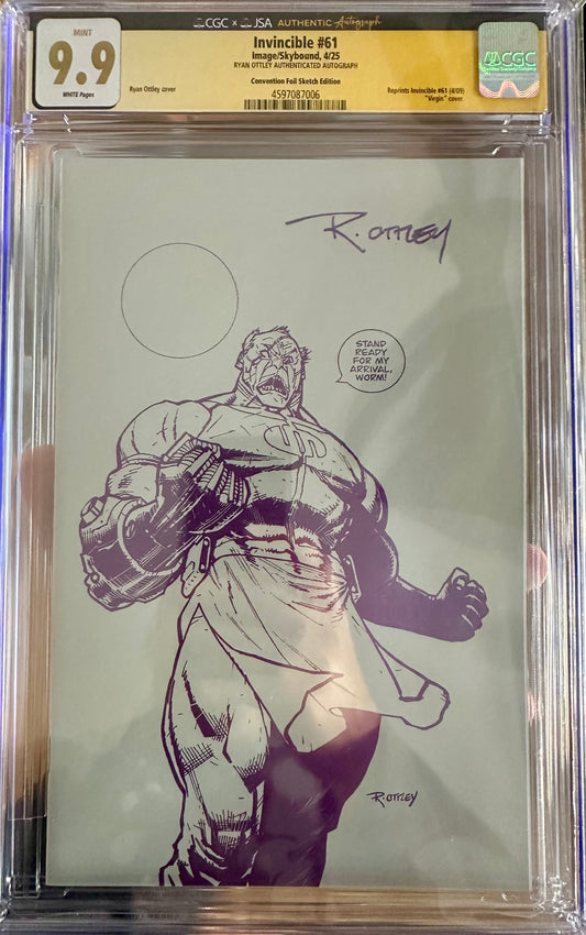 Invincible #61 - C2E2 Foil Sketch Cover - CGC SS 9.9 - Signed by Ryan Ottley