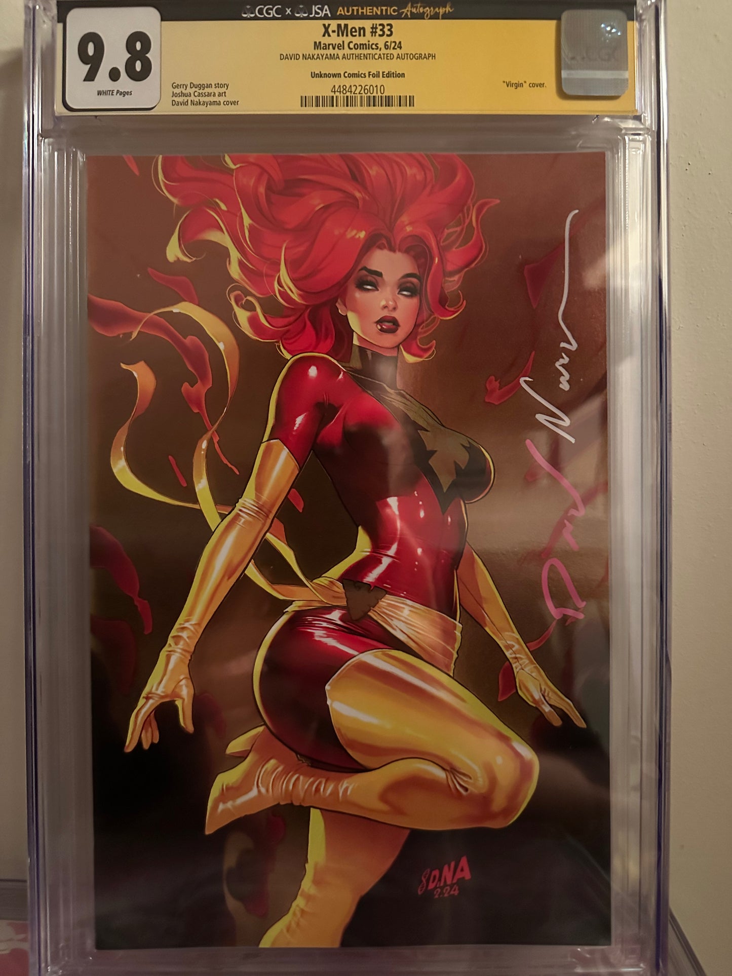 X-Men #33 - CGC SS 9.8 - Virgin Foil Variant Signed by David Nakayama