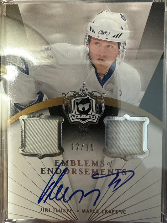2007/08 Upper Deck The Cup Hockey Emblems of Endorsement Auto - Jiri Tlusty /15
