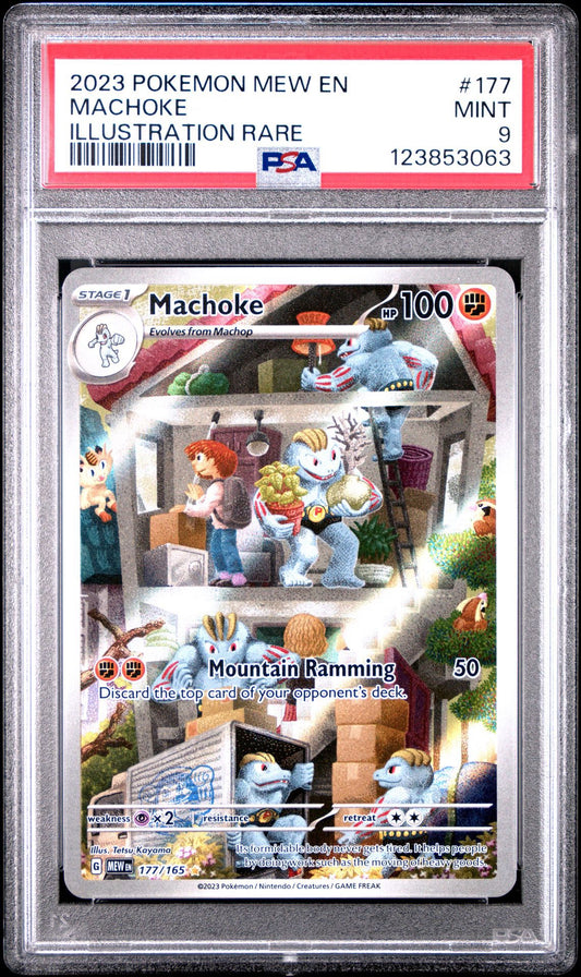 2023 Pokemon 151 Machoke Illustration Rare #177 - PSA 9