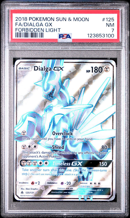 2018 Pokemon Sun & Moon Dialga GX Forbidden Light #125 - PSA 7