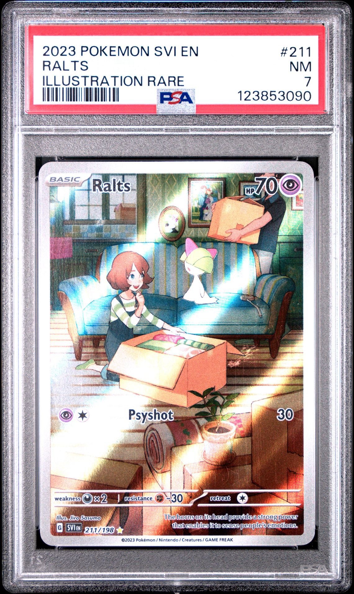 2023 Pokemon Scarlet & Violet Ralts Illustration Rare #211 - PSA 7