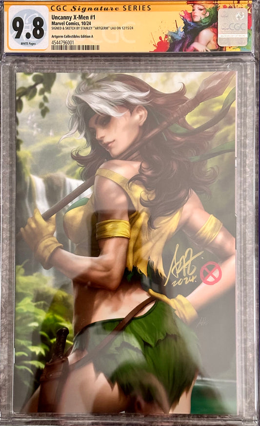 Uncanny X-Men #1 - Artgerm Collectibles Edition A - Signed and Sketch by Stanley Artgerm Lau - CGC SS 9.8