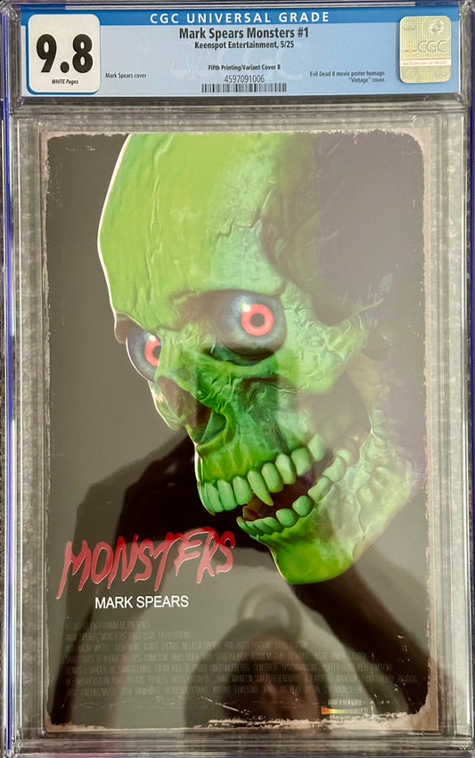 Mark Spears Monsters #1 - 5th Print Cover B - Evil Dead II Homage - CGC 9.8