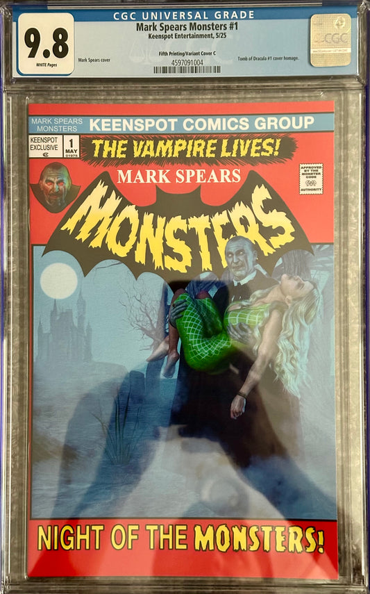 Mark Spears Monsters #1 - 5th Print Cover C - Tomb of Dracula #1 Homage - CGC 9.8