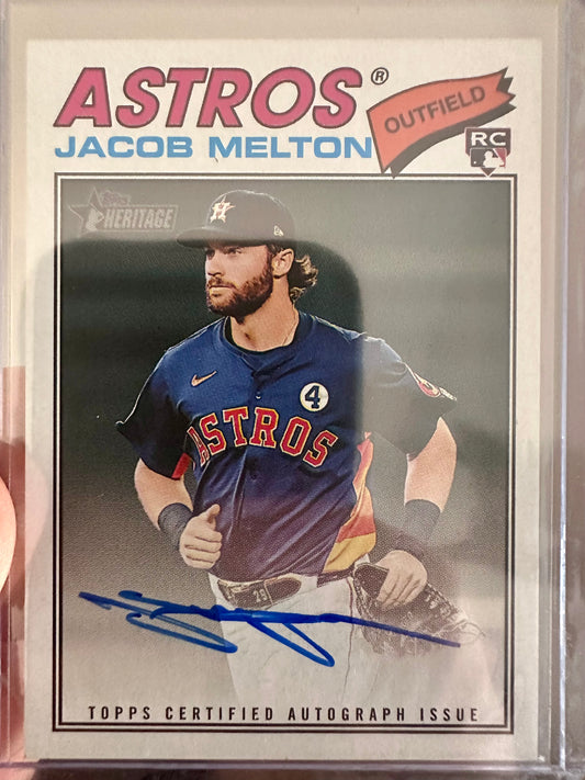 2026 Topps Heritage Baseball - Jacob Melton #JME Astros RC - Real One Autograph