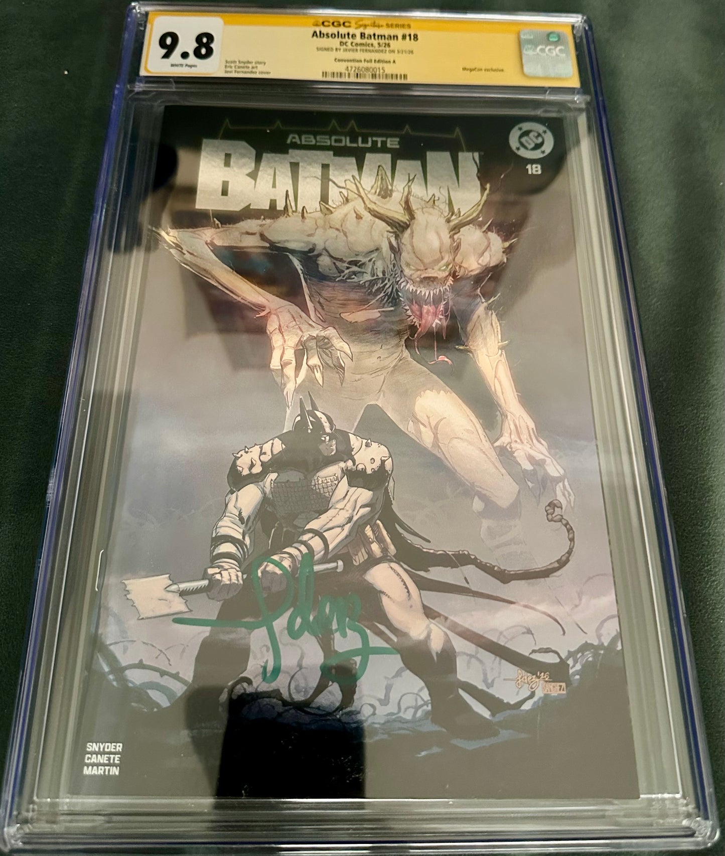 Absolute Batman #18 Megacon Foil Edition - Signed by Javier Fernandez - CGC SS 9.8