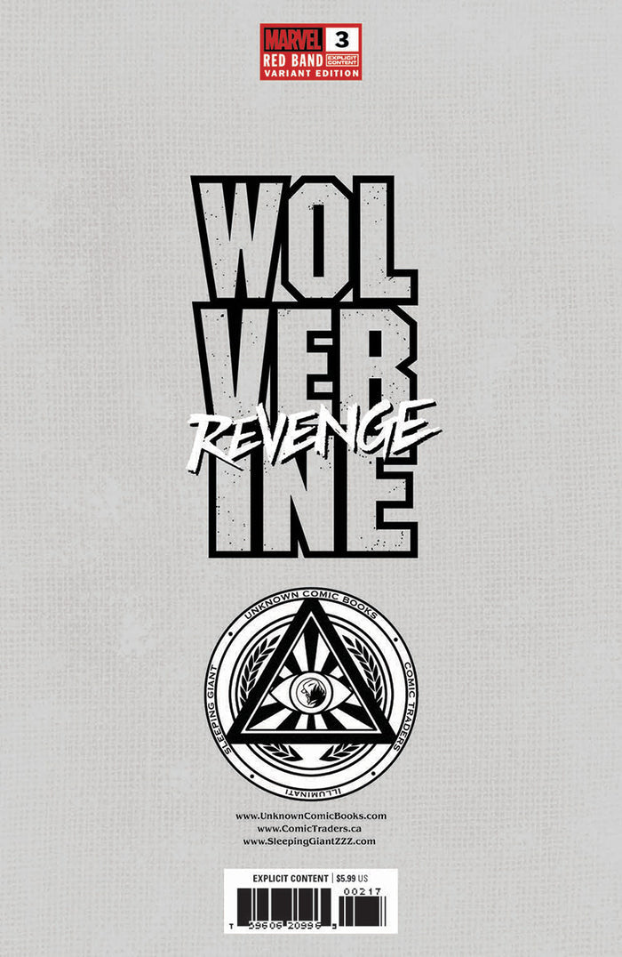 [Signed by Hickman] Wolverine: Revenge - Red Band #3 Virgin Unknown Comics Andrews Convention Exclusive Var Explicit Content [INST]