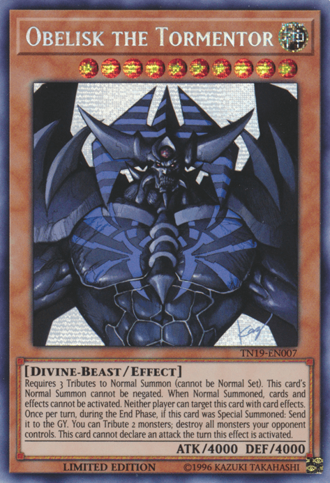 Obelisk the Tormentor [TN19-EN007] Prismatic Secret Rare