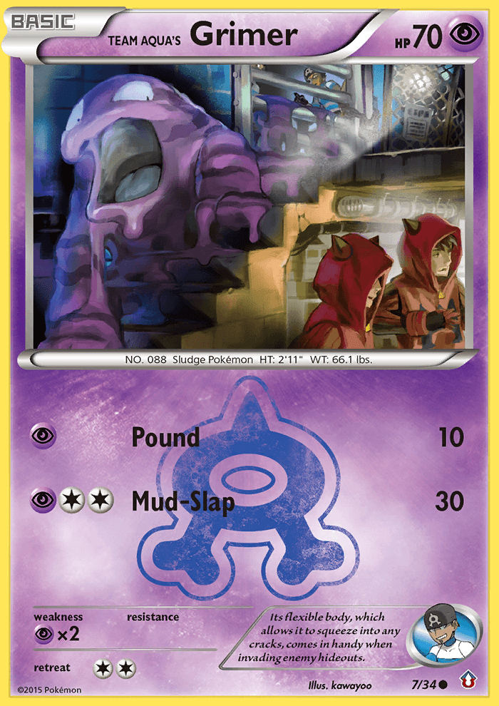 Team Aqua's Grimer (7/34) [XY: Double Crisis]