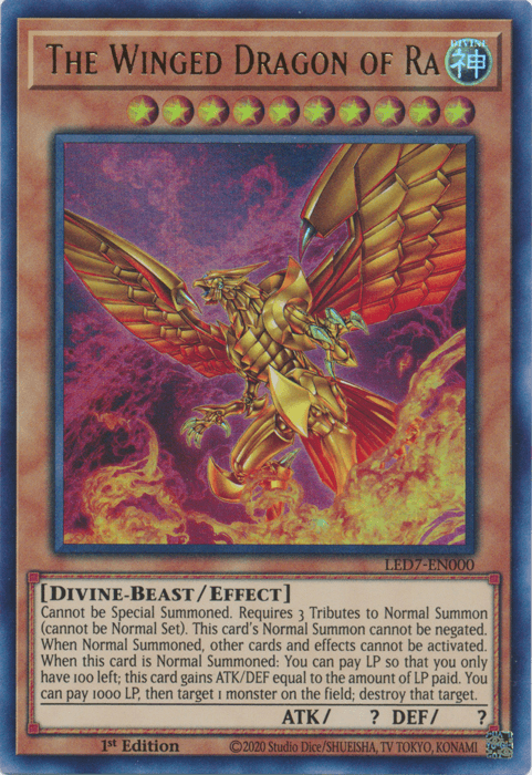 The Winged Dragon of Ra (Alternate Art) [LED7-EN000] Ultra Rare