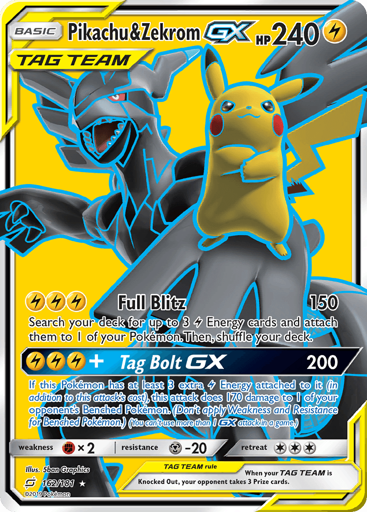 Pikachu & Zekrom GX (162/181) [Sun & Moon: Team Up]