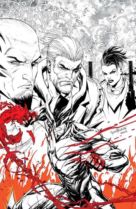FIREBORN #1 COVER L TYLER KIRKHAM BLACK & WHITE & BLOOD VIRGIN VARIANT