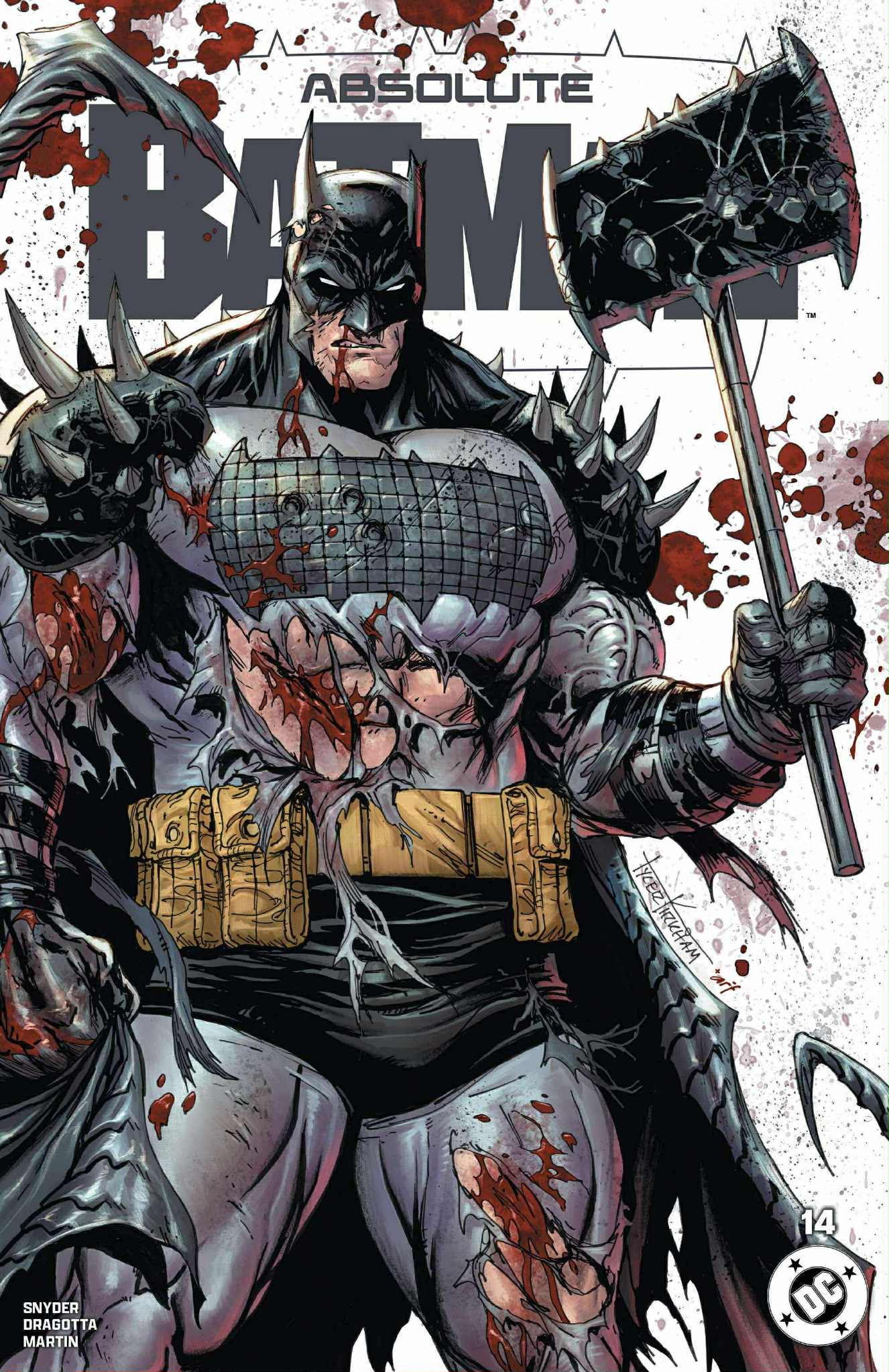 ABSOLUTE BATMAN #14 TYLER KIRKHAM EXCLUSIVE BATLLE DAMAGED BATMAN VAR (11/2025)