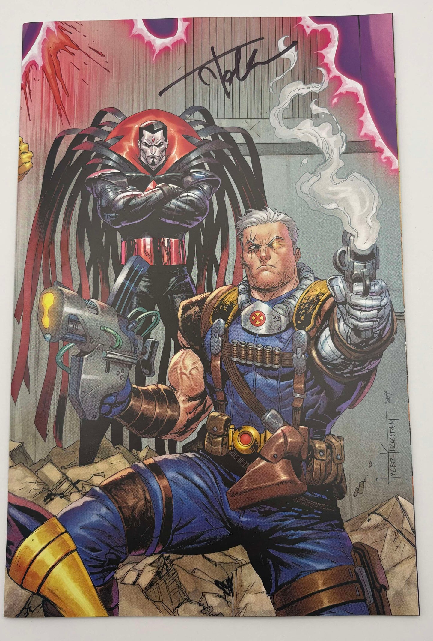 [Signed by Tyler Kirkham] Cable: Love & Chrome #1 Unknown Comics Tyler Kirkham Connecting Cover Exclusive Virgin Var (08/16/2025) [IN STOCK]